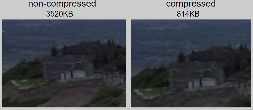 Another picture showing the difference between the non-compressed picture and the compressed picture.