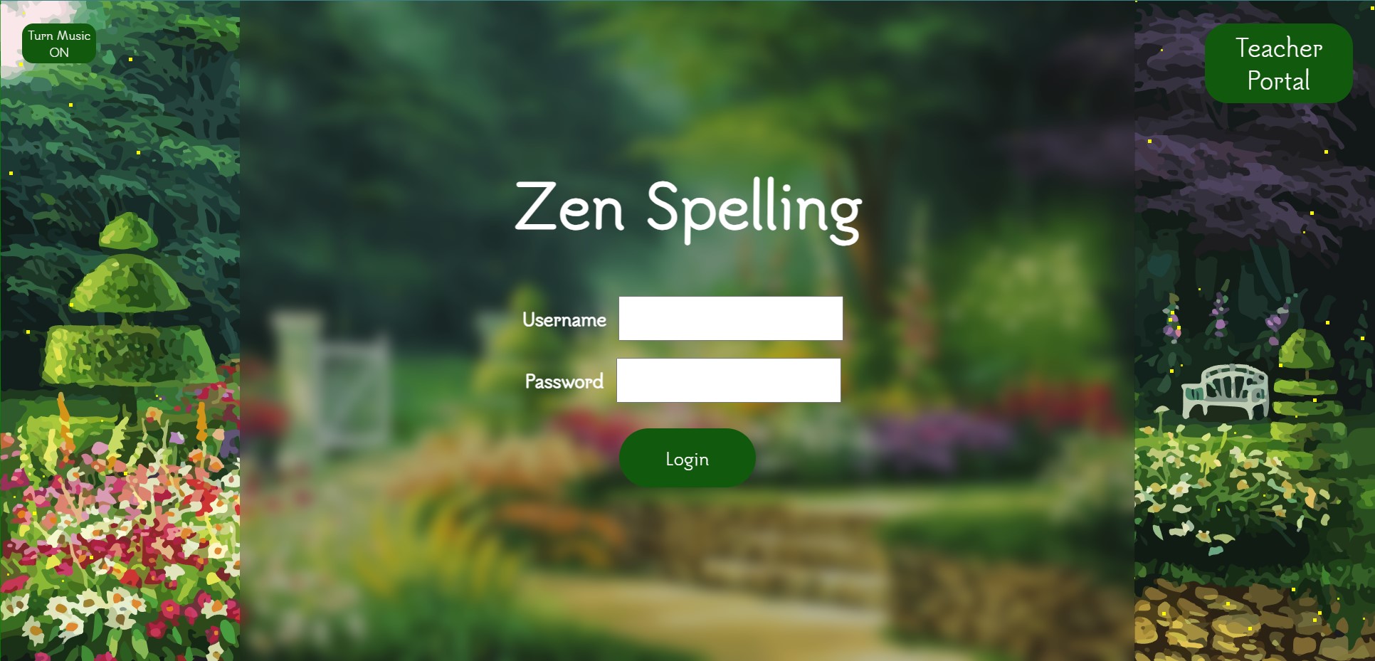 The login page of ZenSpelling